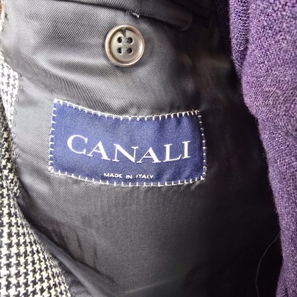 Canali Made in Italy 100% Wool Houndstooth Sport Coat Blazer Size 58L (US 48L) - Picture 9 of 14